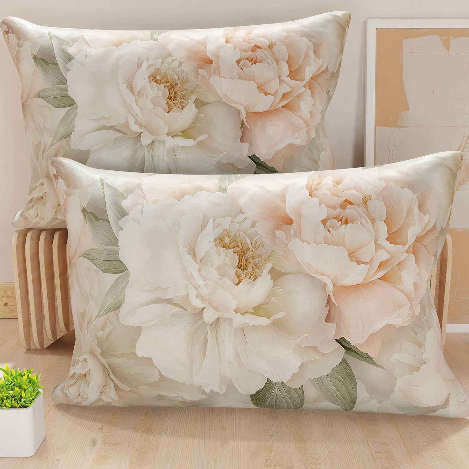PETTI Artigiani Italiani - Coppia di Federe Cuscino 50x70 cm in Microfibra, Cuscini Arredo Camera da Letto, Divano, Salotto, Set 2 Fodere Copricuscino, Federa Floreale 40, 100% Made in Italy