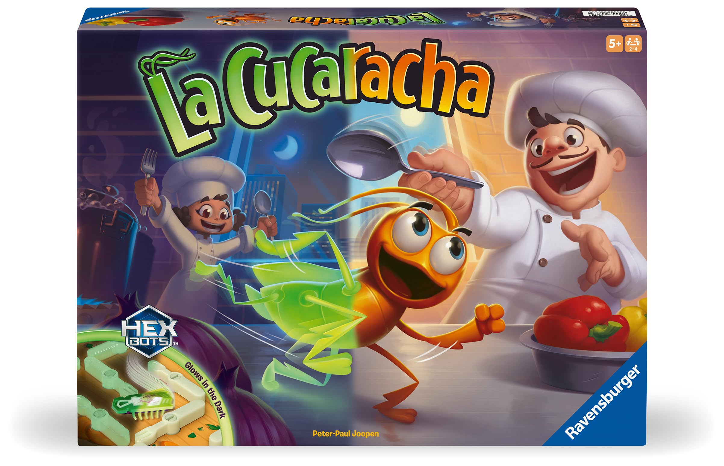 Ravensburger 24764 La Cucaracha - Glow in the Dark - Action Game with Electronic Cockroach for Young and Old from 5 Years, for 2-4 People