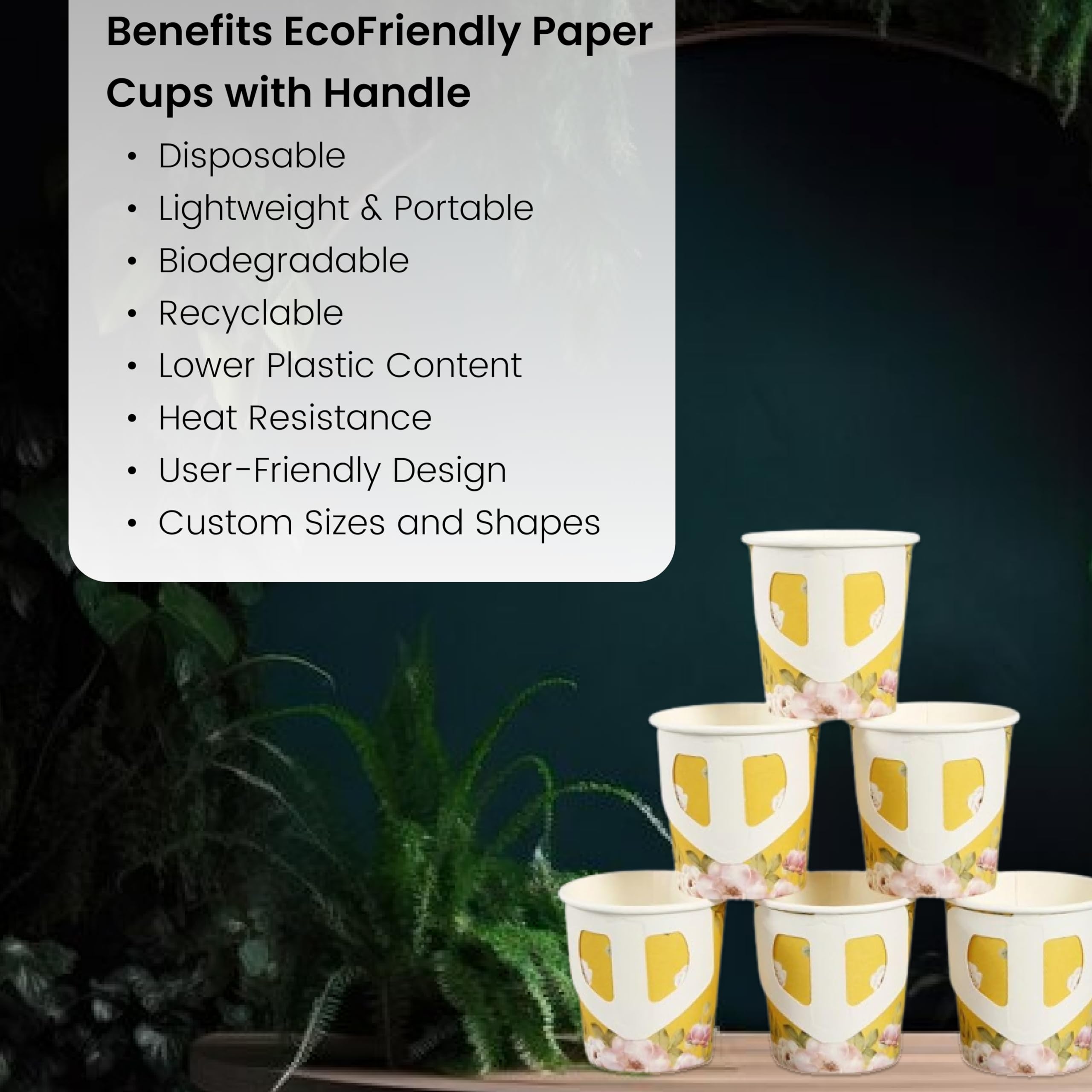 Biodegradable Paper Cups - Colorful & Eco-Friendly (25 Pack) -4