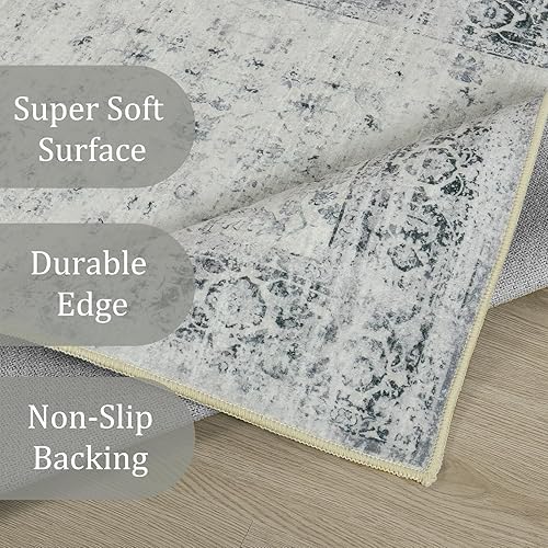 Miniatura 2 de Morebes Alfombra vintage de 12 pies para pasillos, alfombras largas lavables de cocina, alfombra suave y envejecida para sala de estar, alfombras