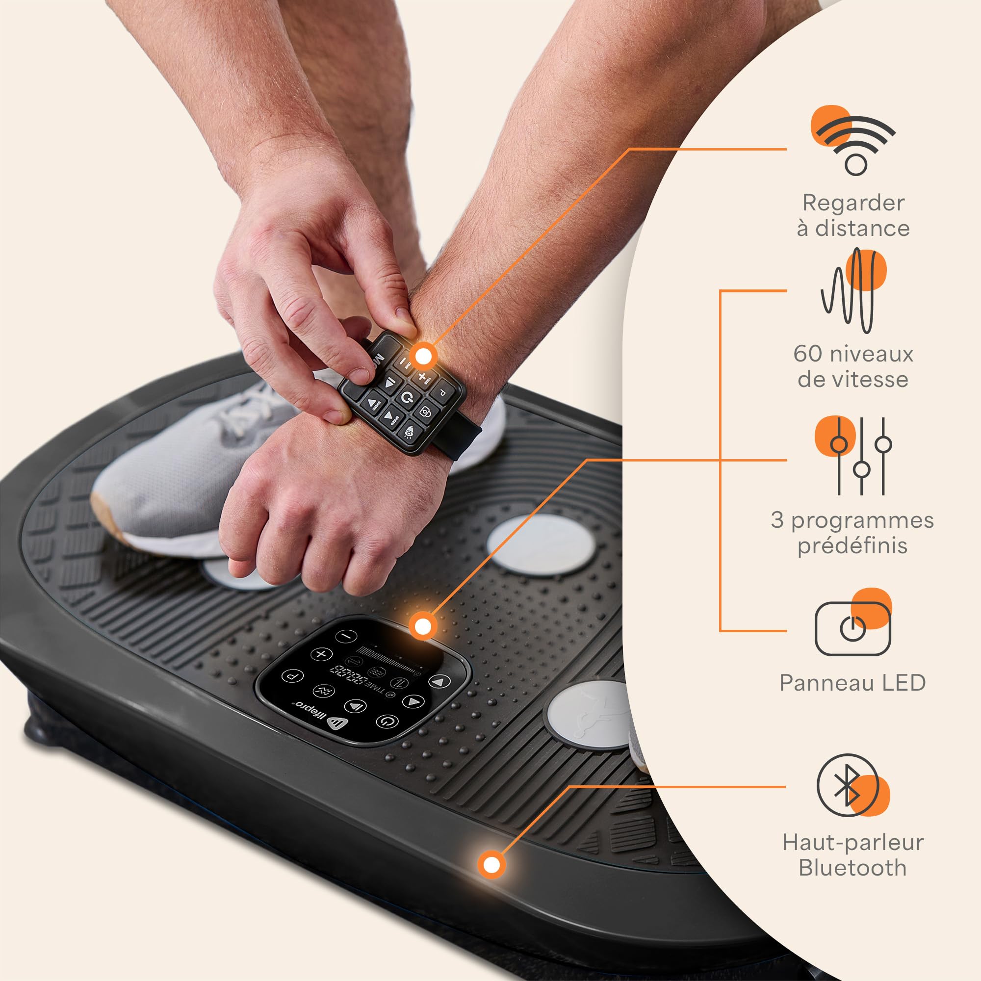 Plateforme Vibrante 3D XL - Machine D'exercice Corps Entier Avec Télécommande - 5 Programmes - Neuf