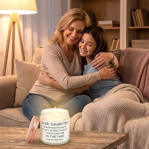 Miniatura 7 de Divertida vela perfumada para hija, vela de regalo de 4 onzas, mensaje lindo y conmovedor, regalo perfecto de cumpleaños, Navidad, graduación