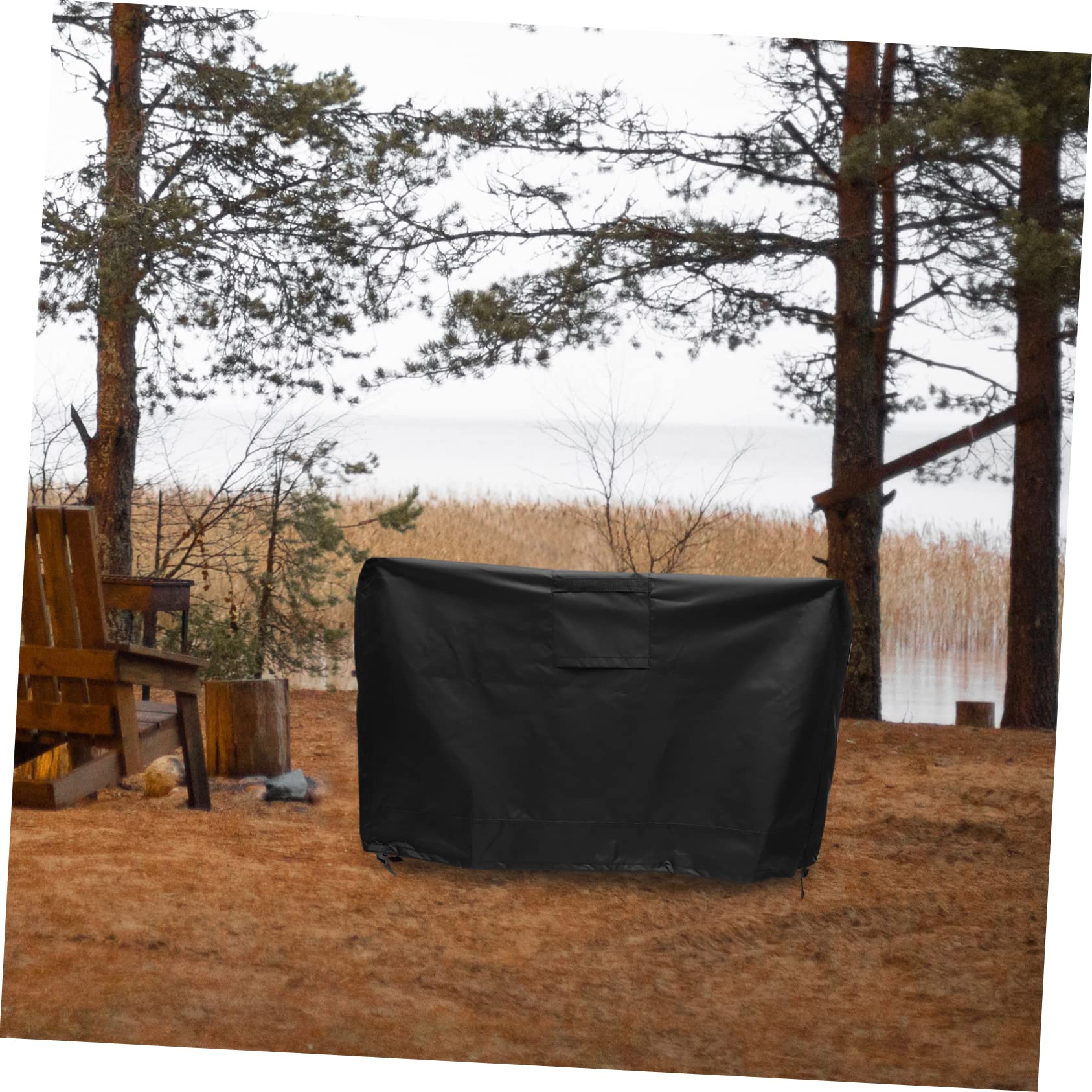 Housse de Barbecue de Jardin en Tissu Oxford Noir Pliable