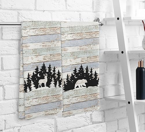 Miniatura 6 de Wild Animal - Juego de 2 toallas de cocina y paños de cocina y paños de cocina, toallas de mano para baño, cocina, cámper, camping, camping, amantes