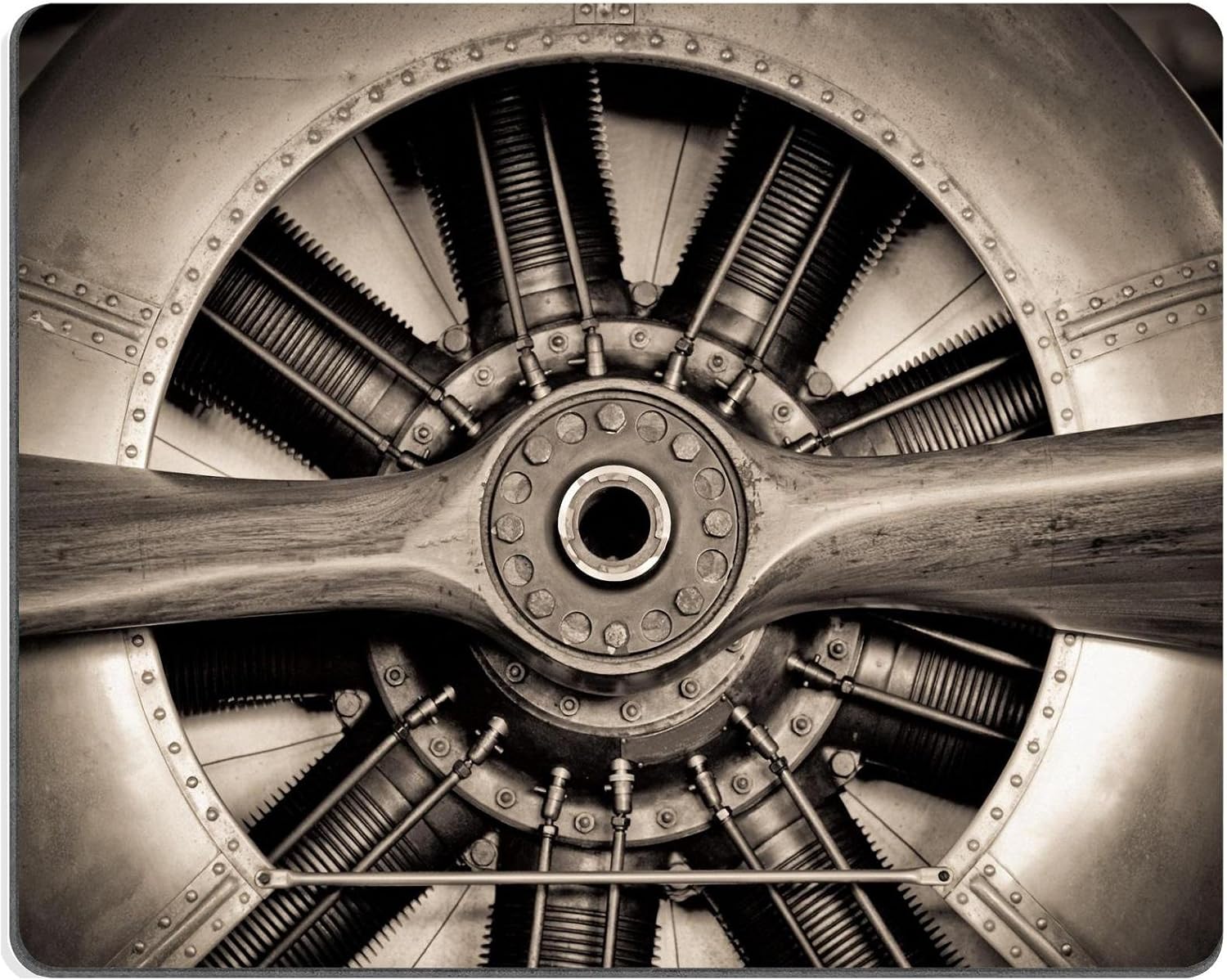 Mouse Pad Natural Rubber Mousepad vintage propeller aircraft engine engineering closeup IMAGE ID 8905723