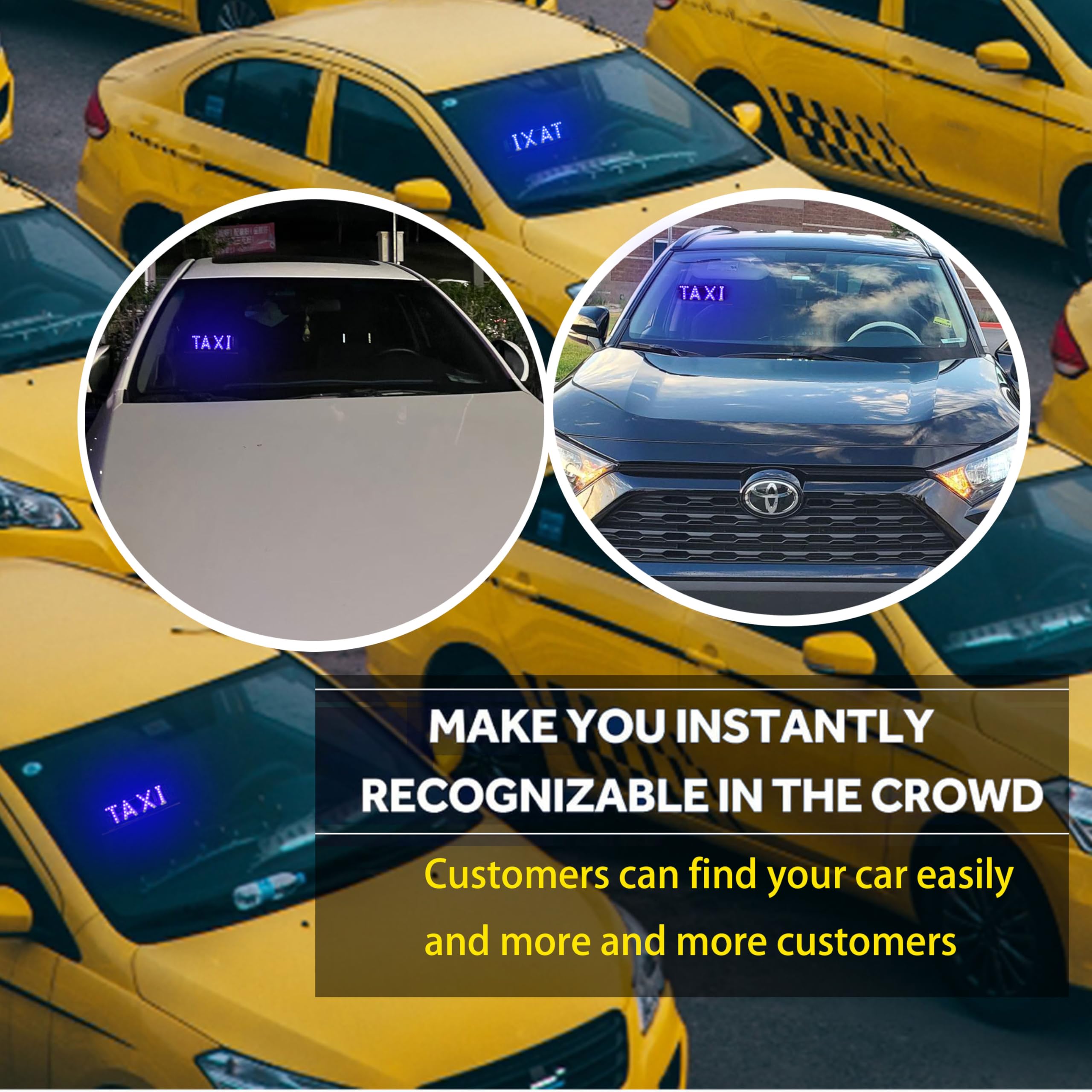 USB Rechargeable Delivery Sign Light Sign For Car Roof With - View #3