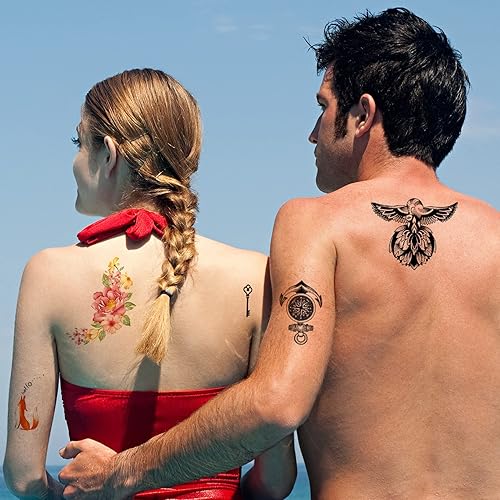 Miniatura 4 de Aresvns Tatuajes temporales para mujeres, hombres y niños, pequeños tatuajes falsos para adultos, impermeables, de larga duración