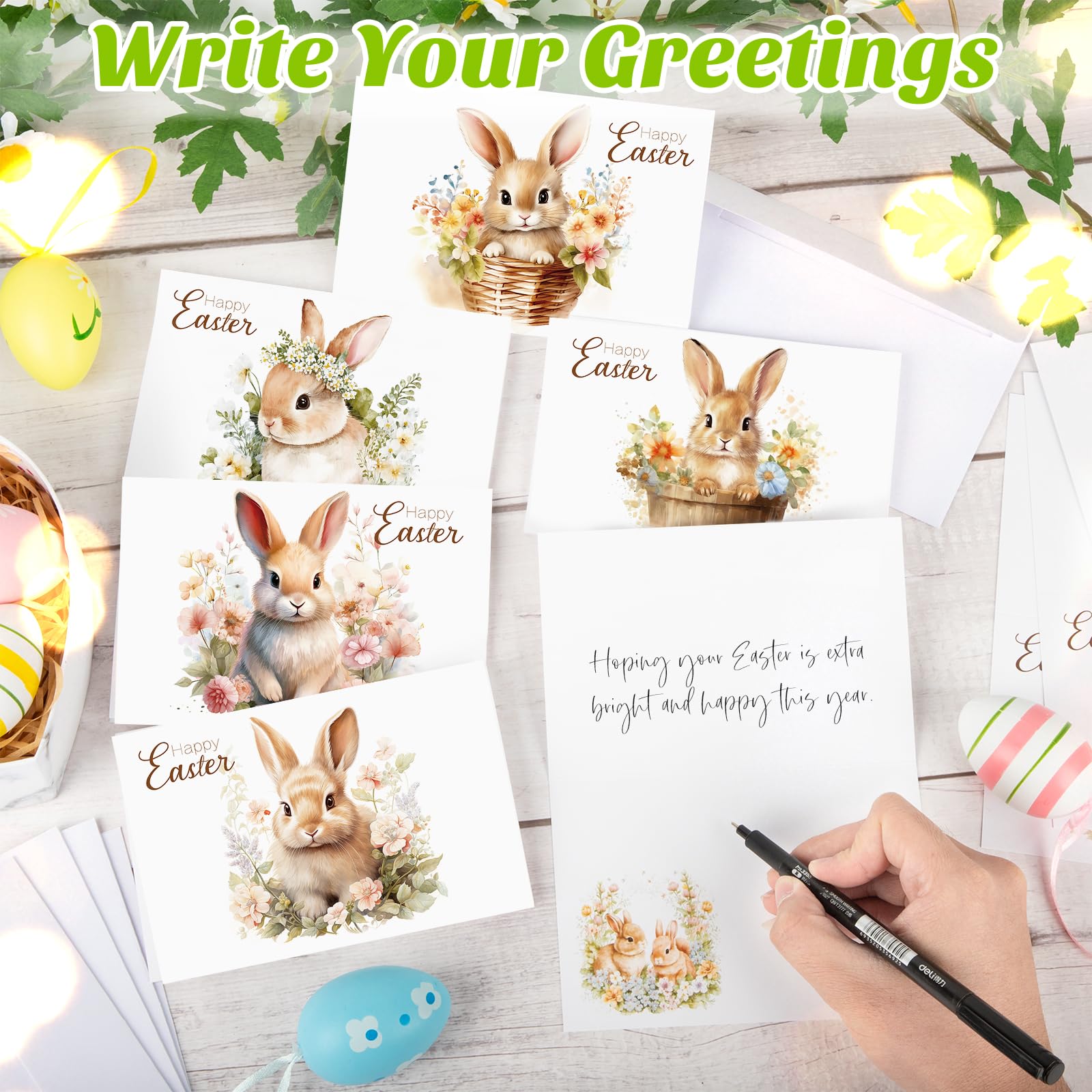 Happy Easter Cards Multipack with Envelopes, Easter Greeting Cards Pack of 12 - Image 4