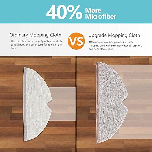 Miniatura 3 de KEEPOW 8 paños de microfibra compatibles con Roborock S5, S5 Max, S6, S6 MaxV, E4, S6 Pure, E5, E35, E2, E25, Q7, Q7Max Robot Aspirador