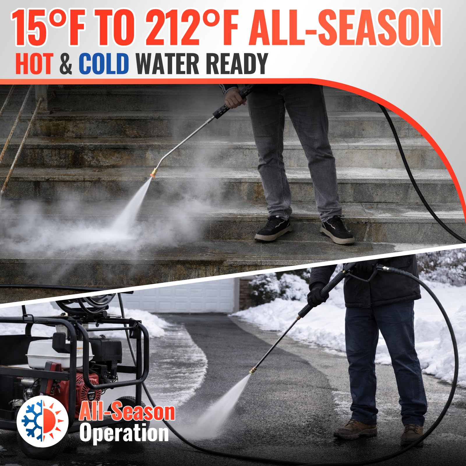 YAMATIC Pressure Washer Hose 3/8" x 50 FT, 4000 PSI, Swivel Quick Connect — Amazon image 6