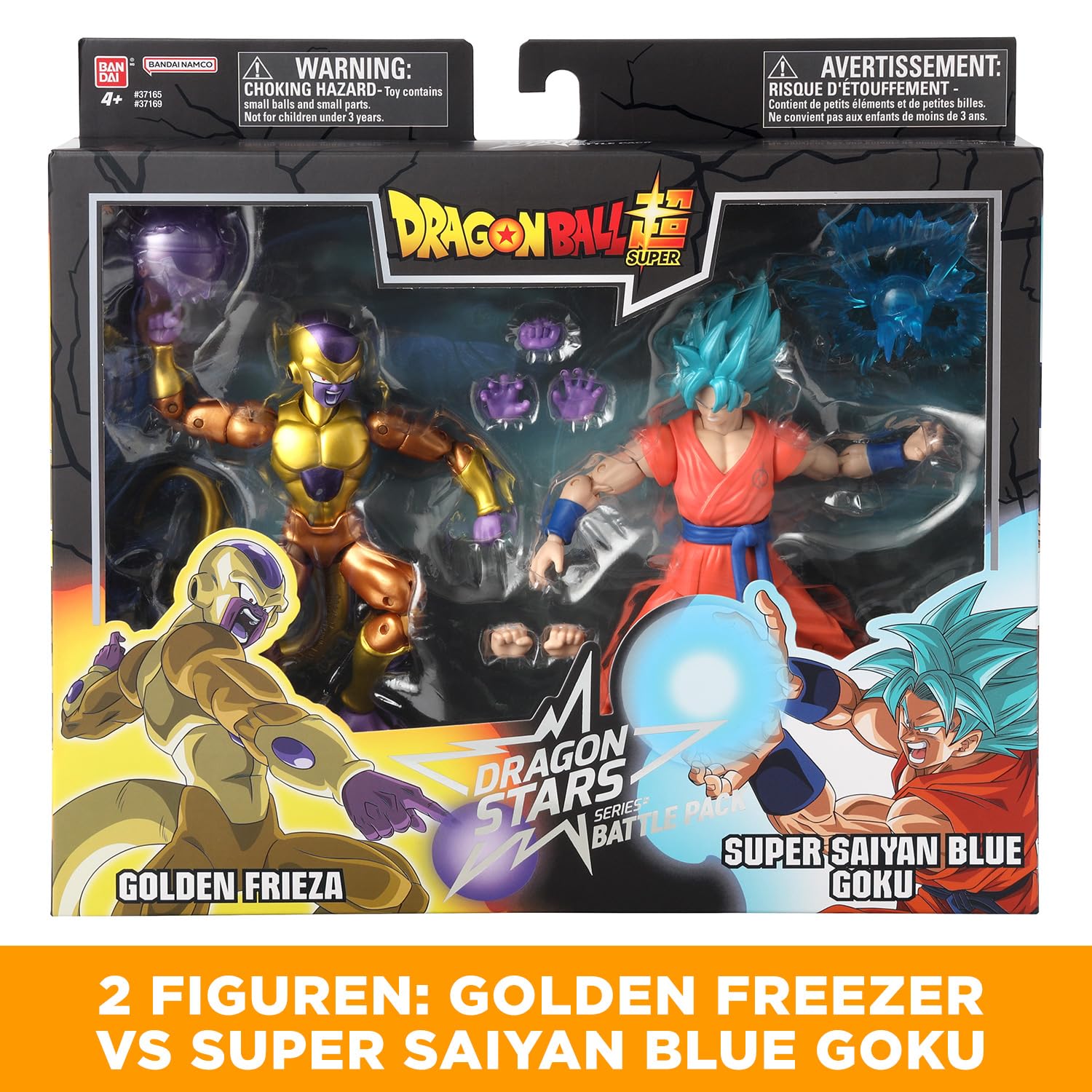 BANDAI - Dragon Stars Figuren - Dragonball Super - 17cm - Battle Pack - Golden Freezer vs Super Saiyan Blue Goku - 2er Pack - 37169