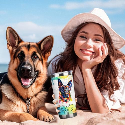Miniatura 6 de Hapyfam Regalo de pastor alemán para mujereshombres, vaso aislado de acero inoxidable de 20 onzas (pastor alemán)