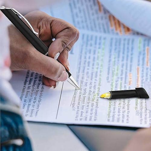 Miniatura 6 de DISCOUNT PROMOS 100 bolígrafos de plástico Allende Twist con paquete de resaltadores, texto personalizable, logotipo, elegante, duradero, tinta