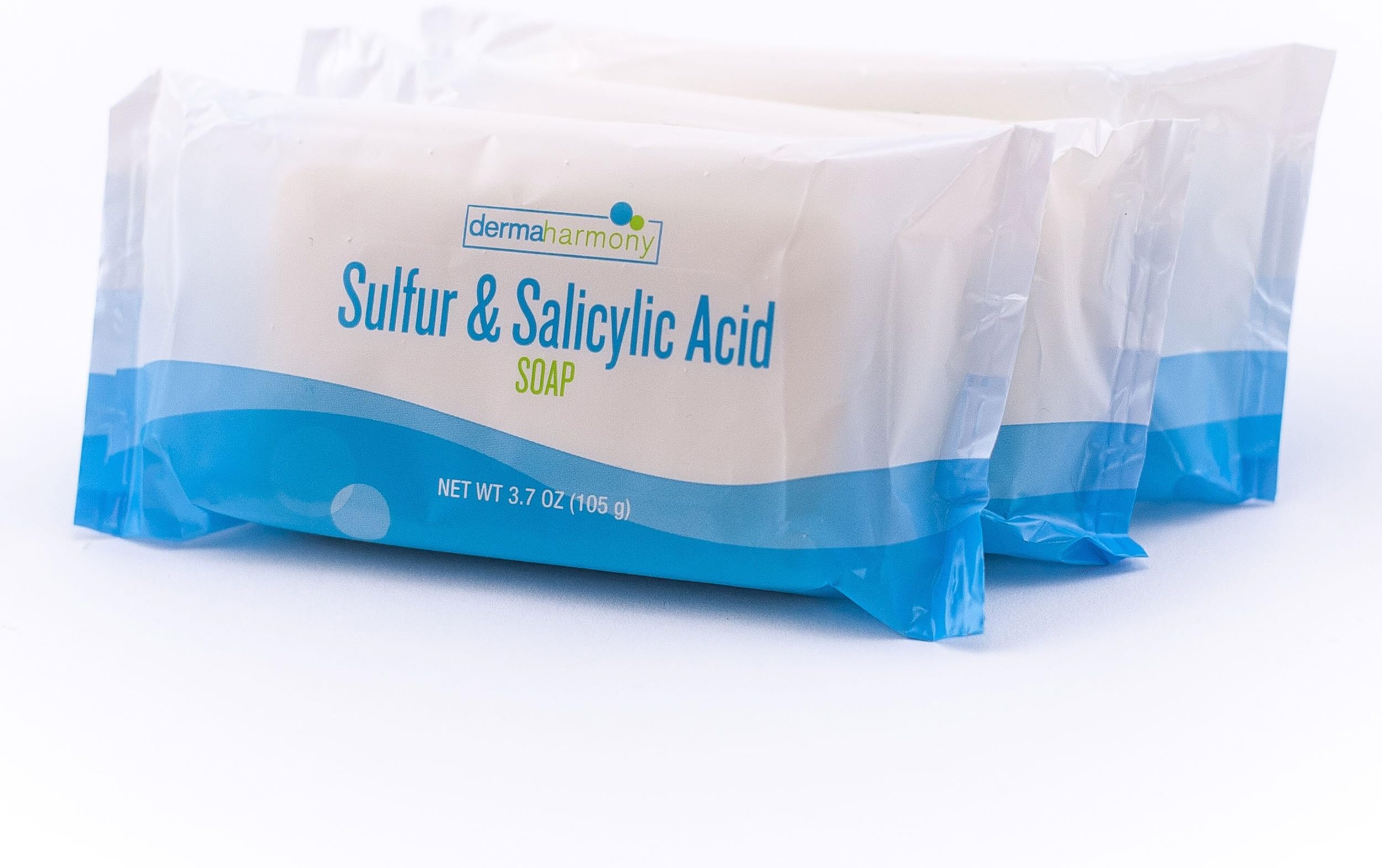 Dermaharmony Sulfur and Salicylic Acid Bar Soap 3.7 oz – (Made in the USA) (3 Bars)