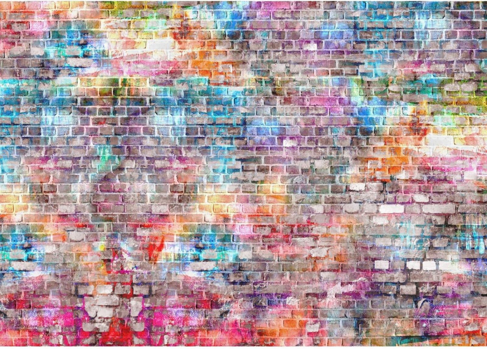 Carta da parati fotografica effetto muro di mattoni 3D, moderna, in tessuto non tessuto, per soggiorno e camera da letto - Marrone, 430 cm x 300 cm, adesivo da parete - sfondo - pittura - poster