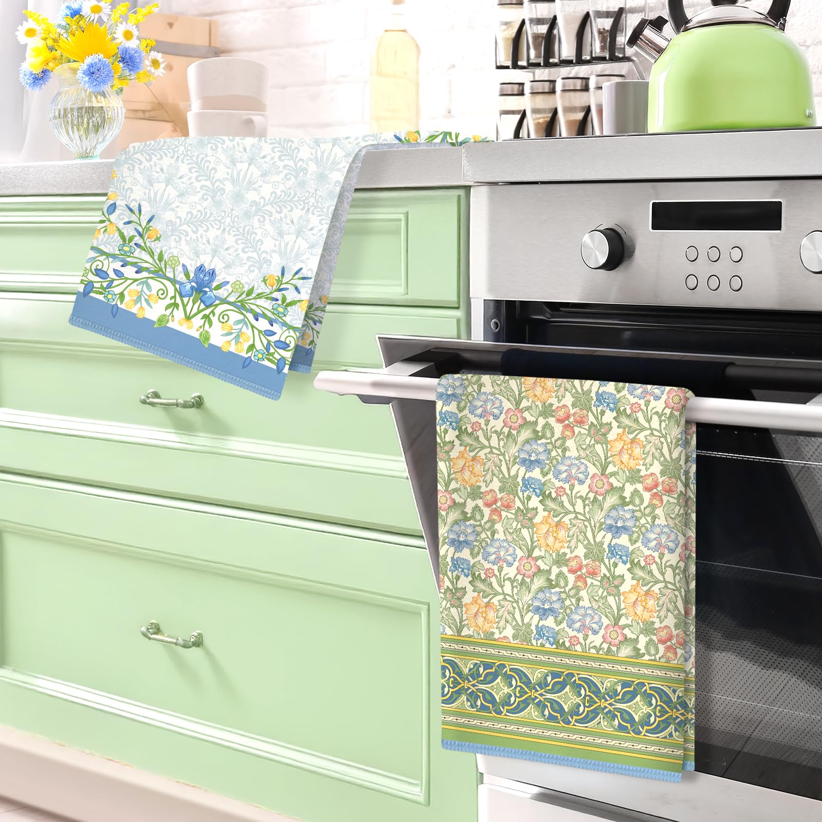 Strofinacci Da Cucina Floreali, Set Da 2: Un Tocco Vintage E Rustico Per La Tua Casa! - 5