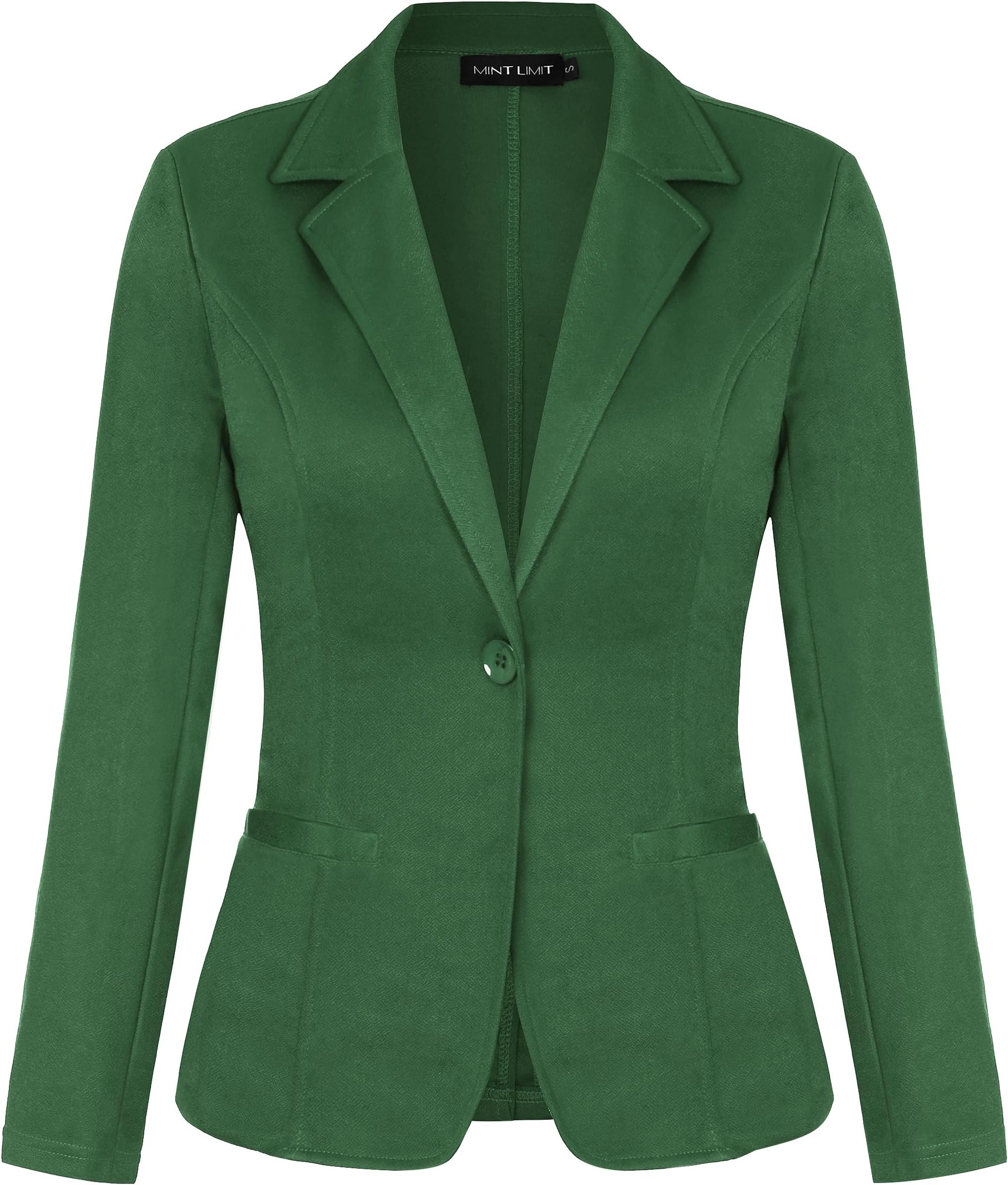 MINTLIMIT Women Long Sleeve Button Blazers Work Casual Office Notch Lapel Business Open Front Blazer Jacket with Pockets