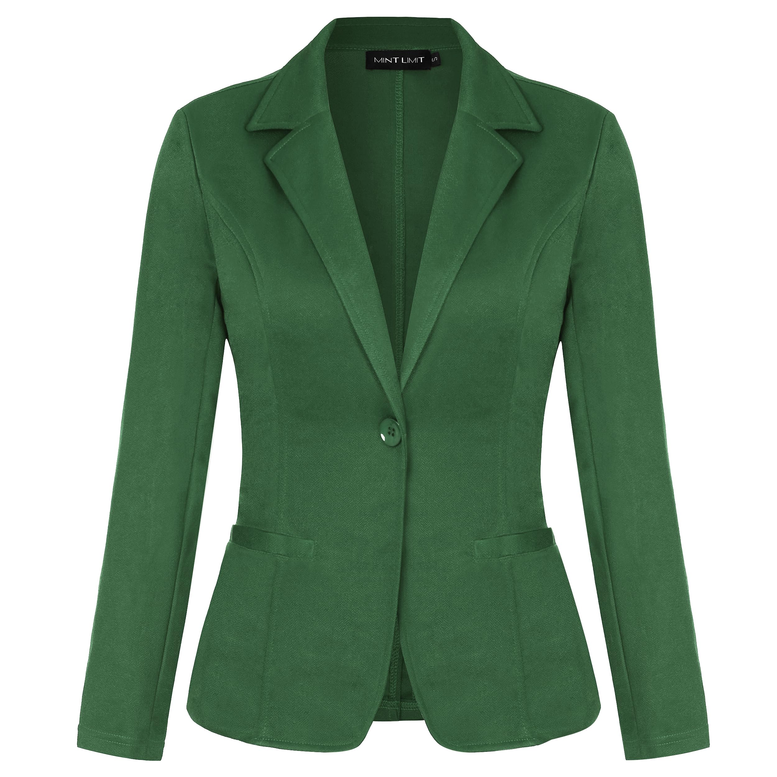 MINTLIMIT Women Long Sleeve Button Blazers Work Casual Office Notch Lapel Business Open Front Blazer Jacket with Pockets