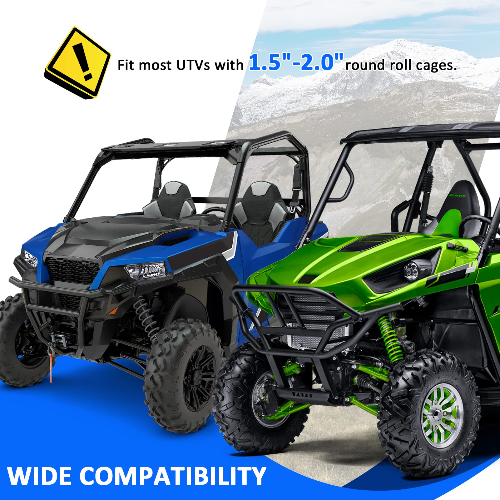 UTV Gun Rack - StarknightMT UTV Overhead Gun Holder Roof Gun/Bow Rack With Soft Padding, Adjustable Fits 21"-28" Spacing Compatible With Polaris Ranger Kawasaki Mule/RTV For Sale