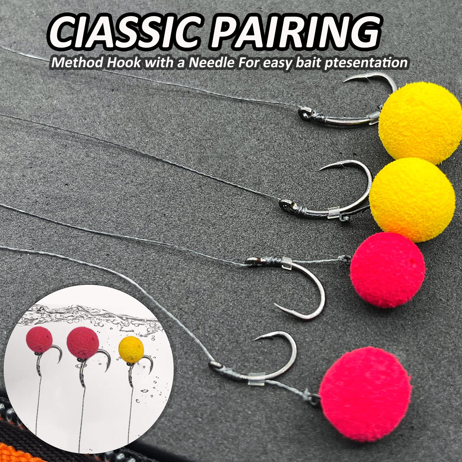 8 Terminali Mikado Method Feeder, Amo Con Rig Hair, HMFB12W, Misure Varie