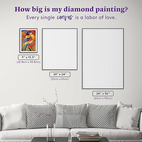 Miniatura 15 de DIAMOND ART CLUB Kit de pintura de diamante de zorro, manualidades divertidas para adultos, lienzo de arte redondo de diamante, 13 x 16 pulgadas