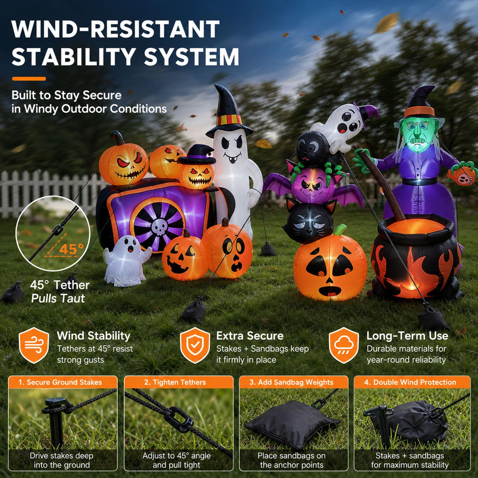 Decorazione di Halloween per Interni Ed Esterni: Gonfiabile, per Halloween Raffigurante Una Strega con Scopa, Adatta per Portici D'Ingresso E Feste al Chiuso. G