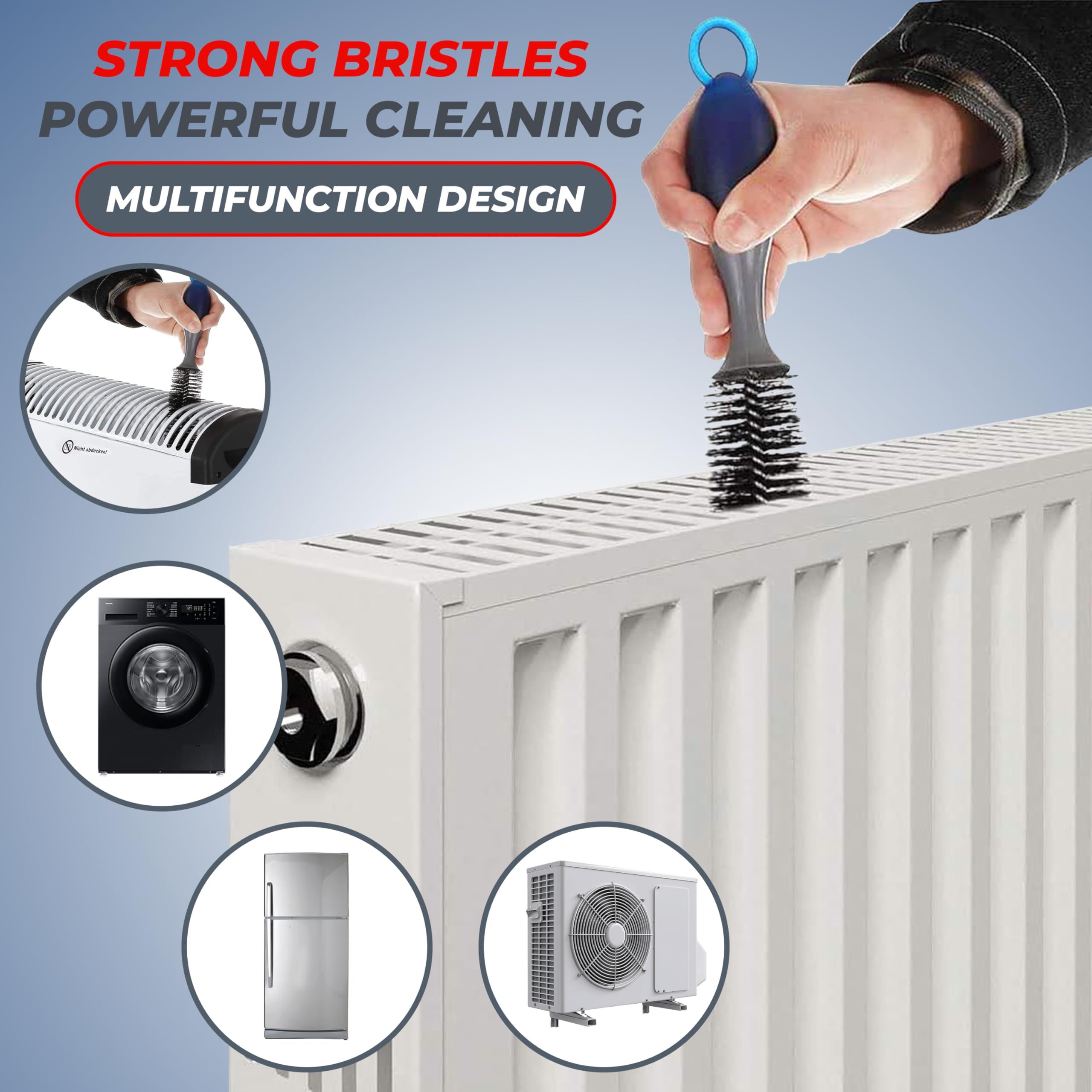 Radiator Brush, 59cm Flexible Bristled Cleaning Brush for Hard-to-Reach Spaces, Comfortable Handle - Image 3