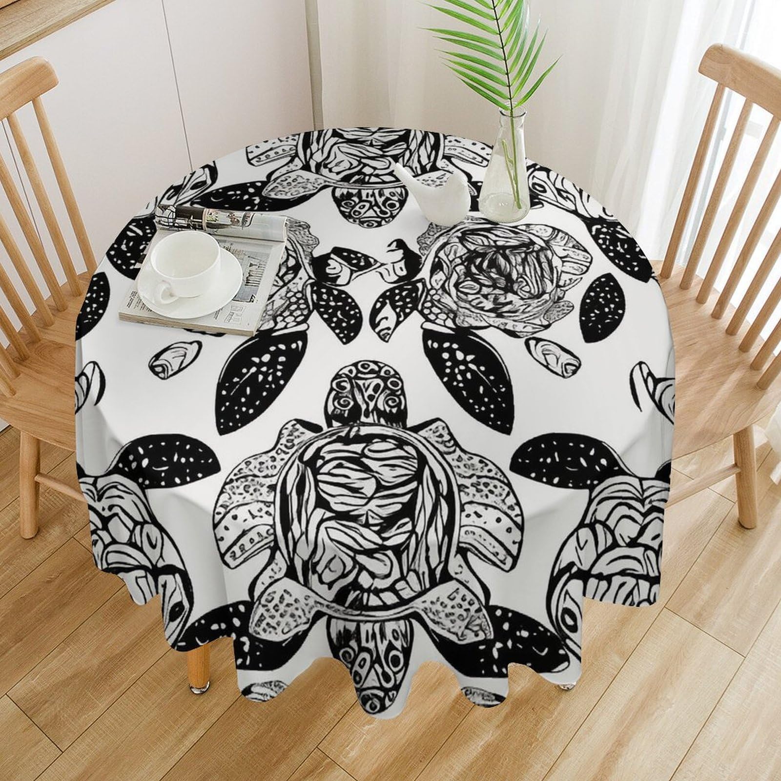 Nappe ronde tortues de mer de qualité supérieure et résistante pour banquet élégant