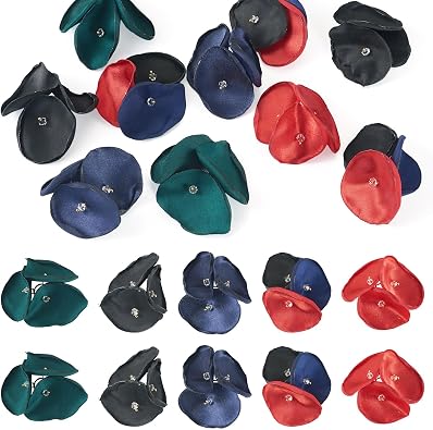 Beadthoven 20pcs Fabric Flower Charms DIY Earrings Pendants Cloth Silk Chiffon Flower Charms Fabric Petal Tassel Pendants with Jump Ring for Jewelry Making DIY Necklace Keychains Crafts