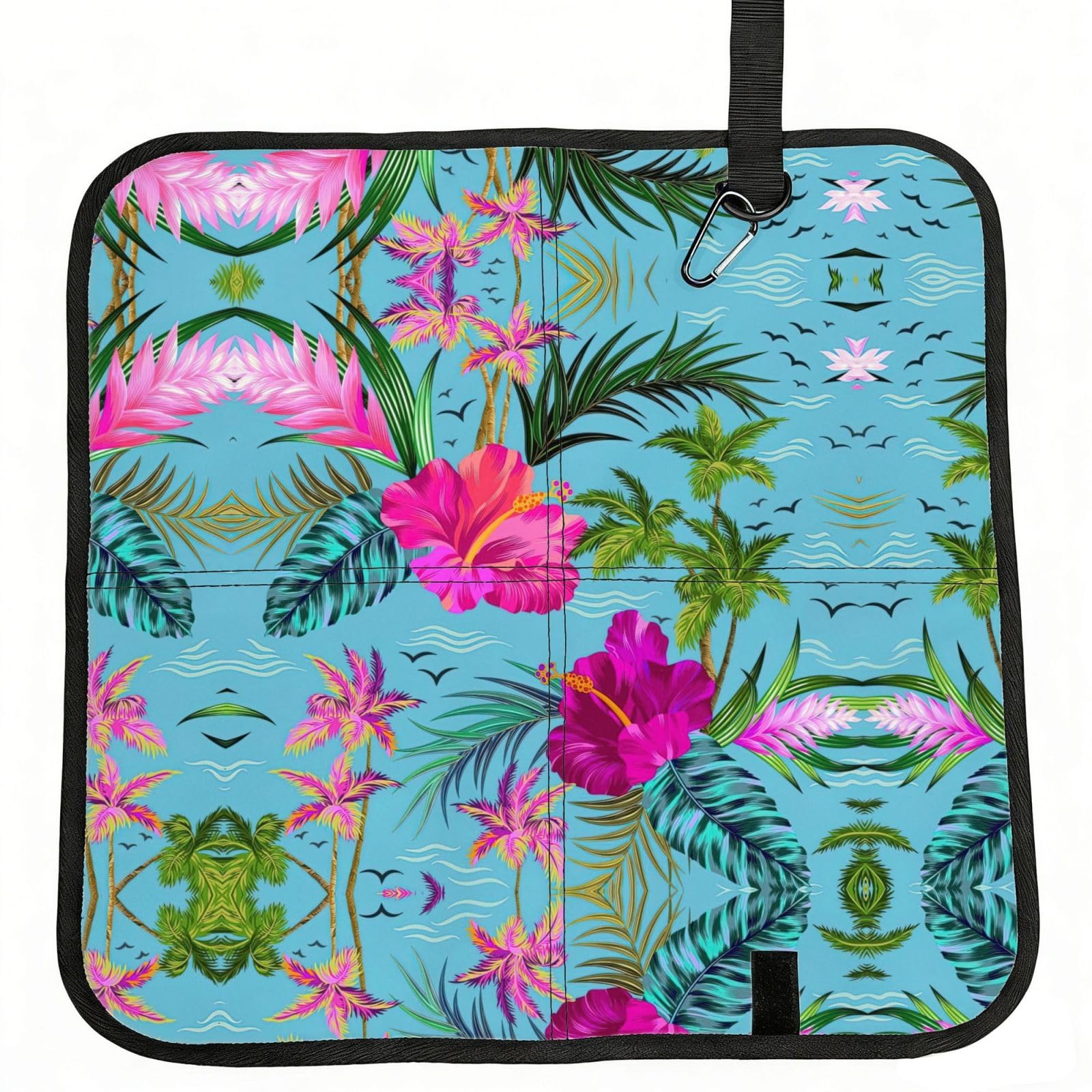DIEzig Hello Hawaii Printed Compact Foldable Sitting Pad Oxford Base, Portable Cushion for Fishing Sports Events