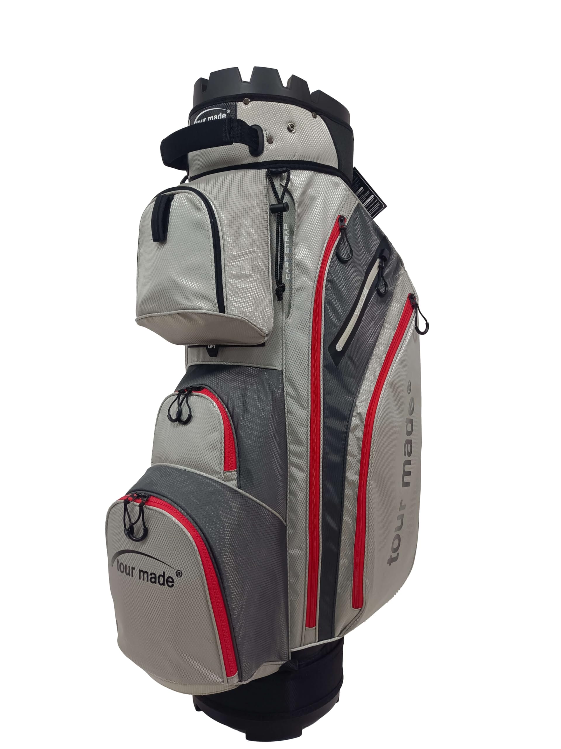 Tour Made Sac de Golf I Hommes & Femmes I Nombreuses Poches I Pas de cliquetis de Raquettes grâce à l'organiseur I 14 Compartiments Raquettes continus I Grand Sac Isotherme