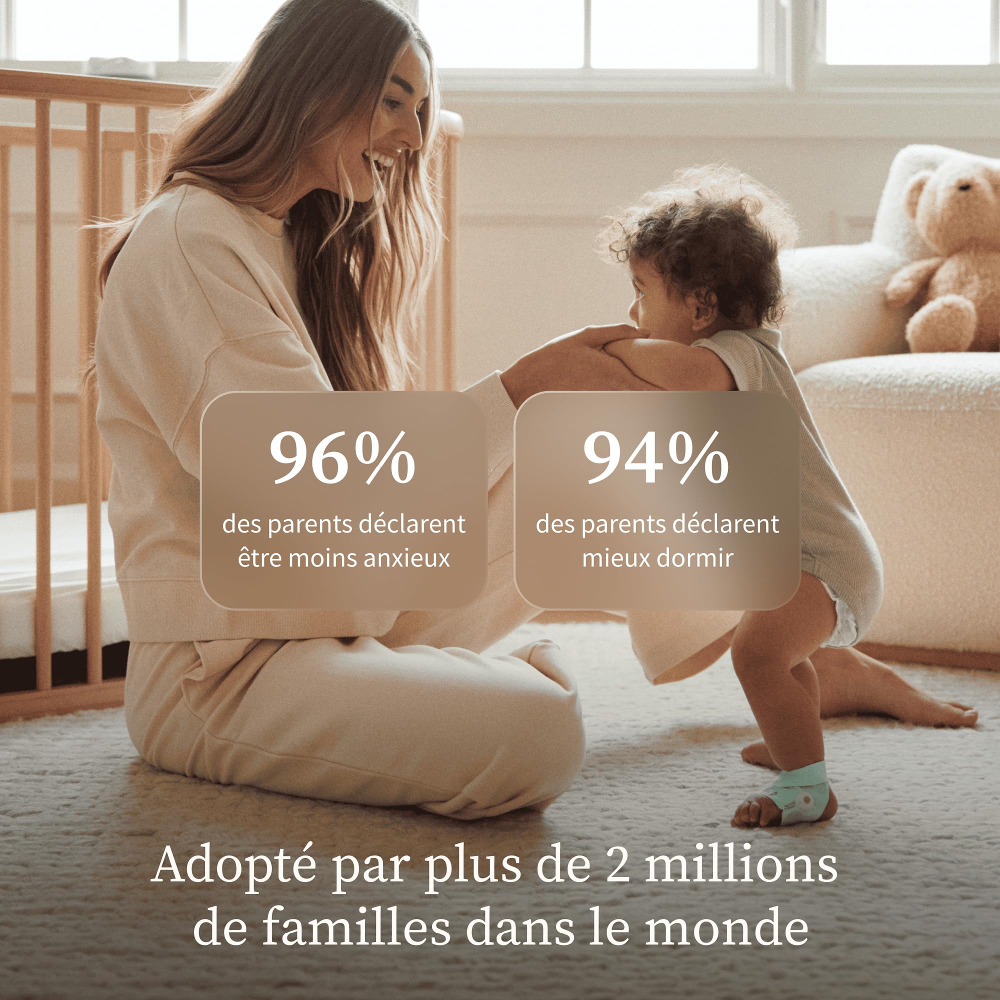 Owlet Dream Duo™ 3 - Dream Sock Mint + Dream Sight - Système intelligent de surveillance de la santé de bébé