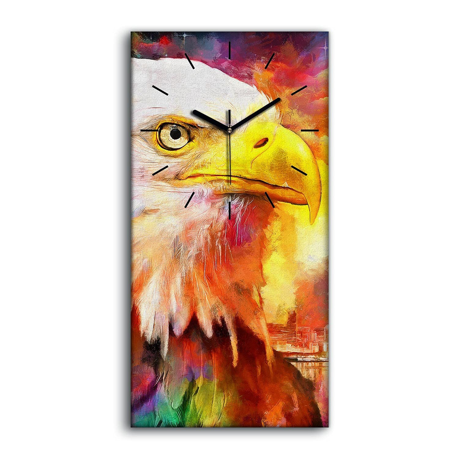 Horloge sur toile silencieuse sans tic tac 30x60cm pour chambre et salon moderne