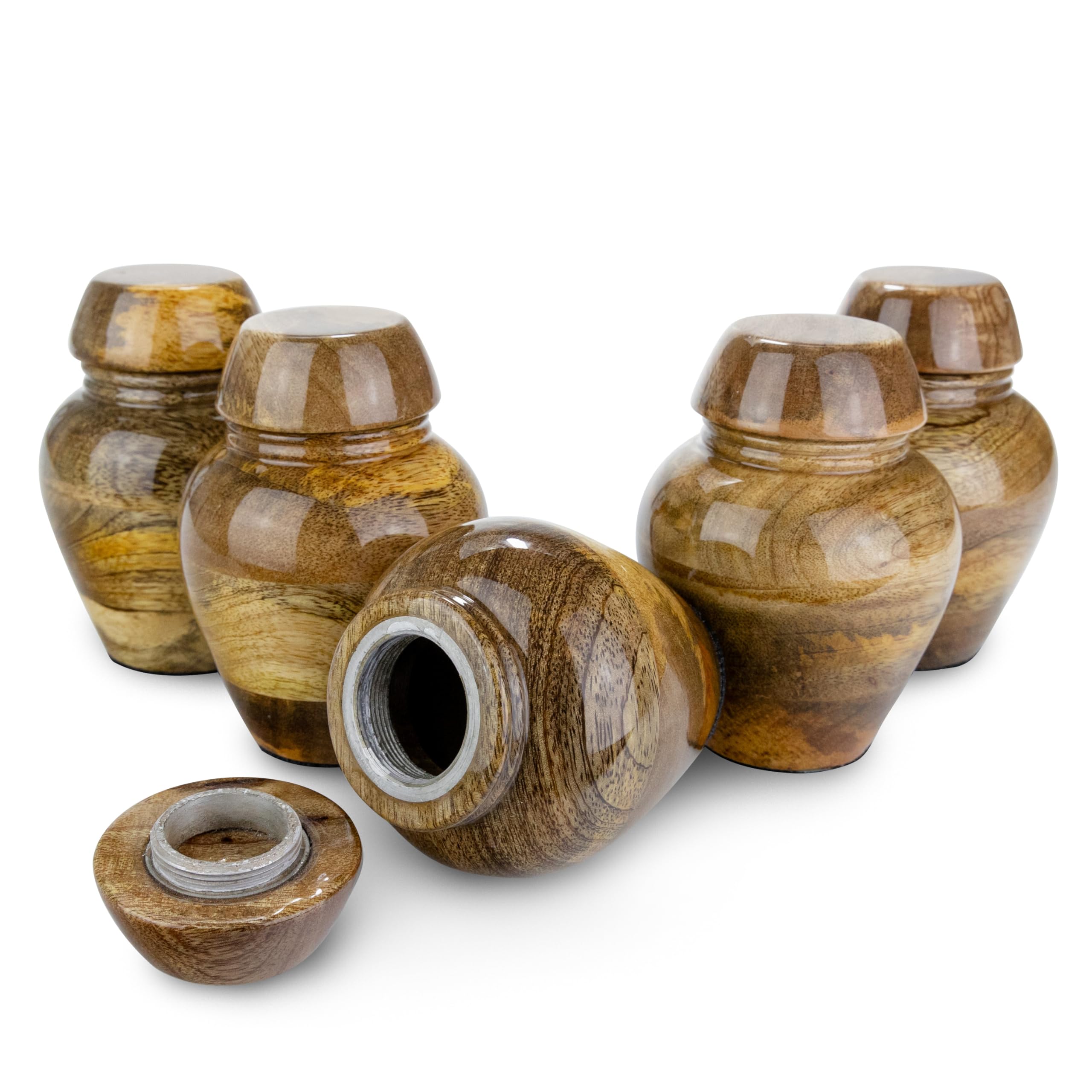 Mango Keepsakes, Keepsake Small Cremation Urnen, Keepsake Urnen for Human Ashes Sets, Keepsake Urnen Wood, Keepsake Small Urnen, Keepsake Collection (Five Keepsakes)