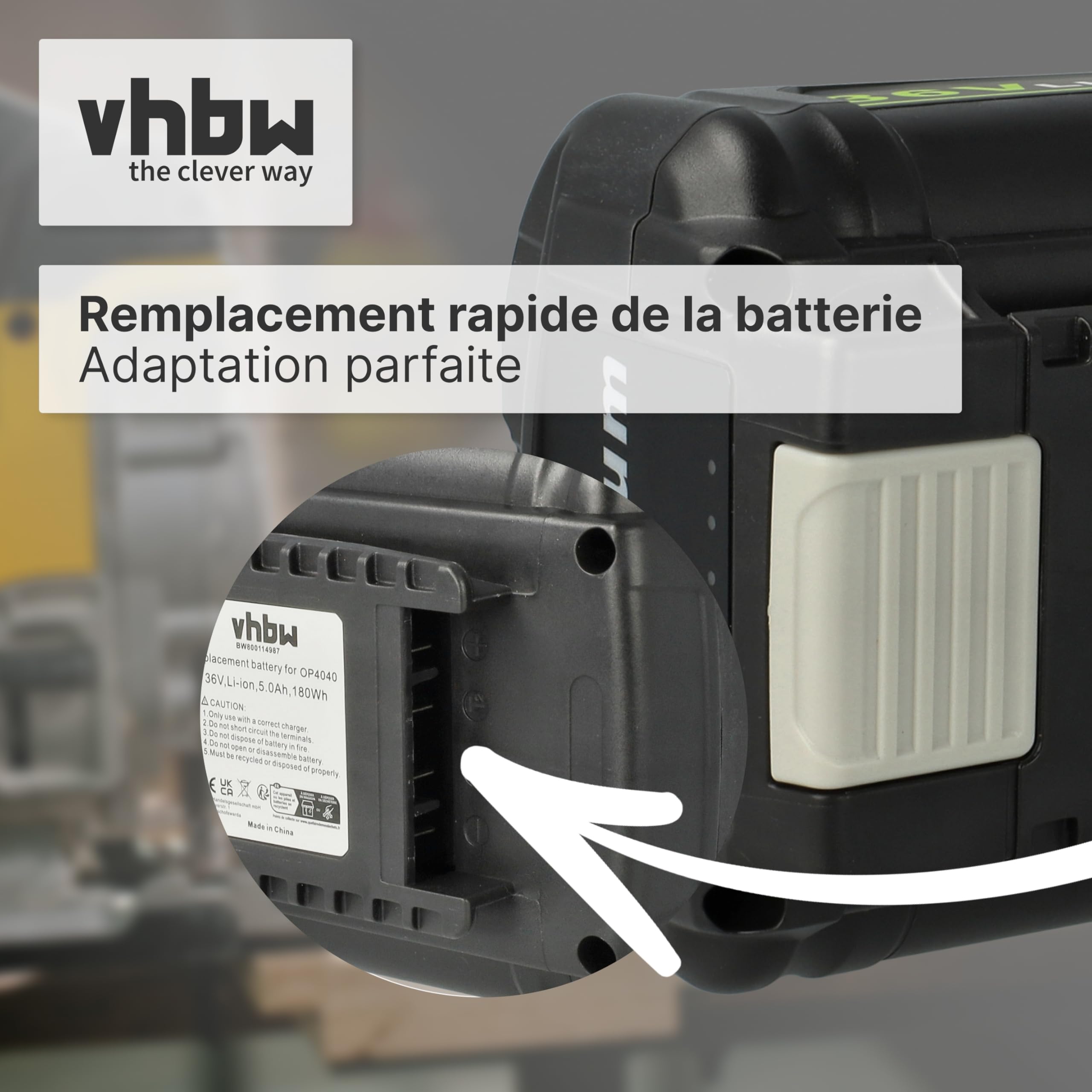 vhbw 1x Batterie Compatible avec Ryobi 40V 14 in Brushless Chain Saw