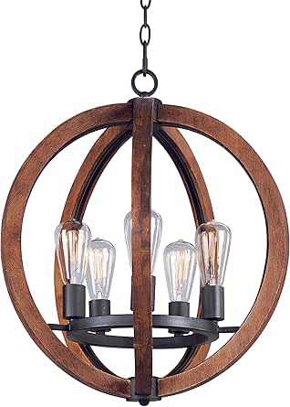 Maxim Bodega Bay-5 Light Chandelier in Rustic style-18 Inches Wide by 23 inches high -Traditional Installation