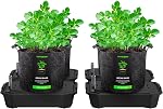 VIVOSUN 4-Pack FlexFeed Pots auto-abreuvants, base de pots en tissu d'irrigation automatique avec compteur d'eau & Fenêtre d'entretien, pour utilisation à l'intérieur/à l'extérieur dans les tentes de culture, serres, jardins