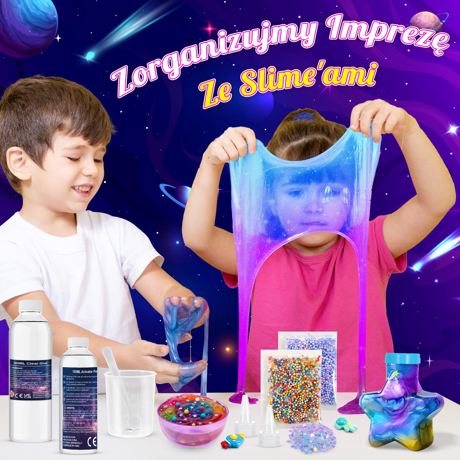 iKidiki Zrób Swój Własny Zestaw Szlamu, Prezent dla Dziewczynek 6 7 8 9 10 11 12 Lat Galaxy Slime Set Chłopiec Pomysły na Prezent Szlam Zabawki dla Dzieci Chłopcy Prezent Urodzinowy dla Dziewczynek