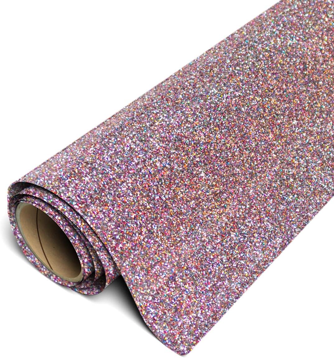 Siser Glitter HTV 20" x 5ft Roll - Iron on Heat Transfer Vinyl (Confetti)