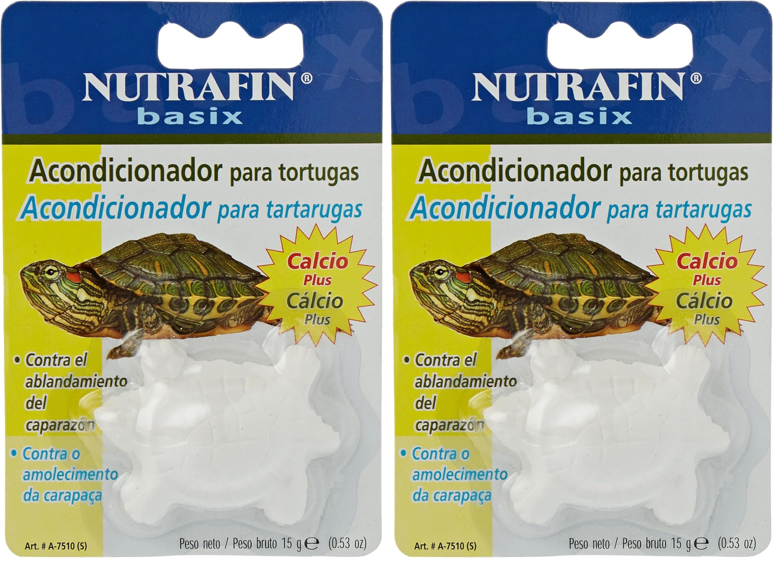Nutrafin Basix Turtle Conditioner, für Schildkröten, stärkt den Panzer von Schildkröten, verhindert die Aussäuerung des Wassers durch Kotabgabe, 15g (Packung mit 2)
