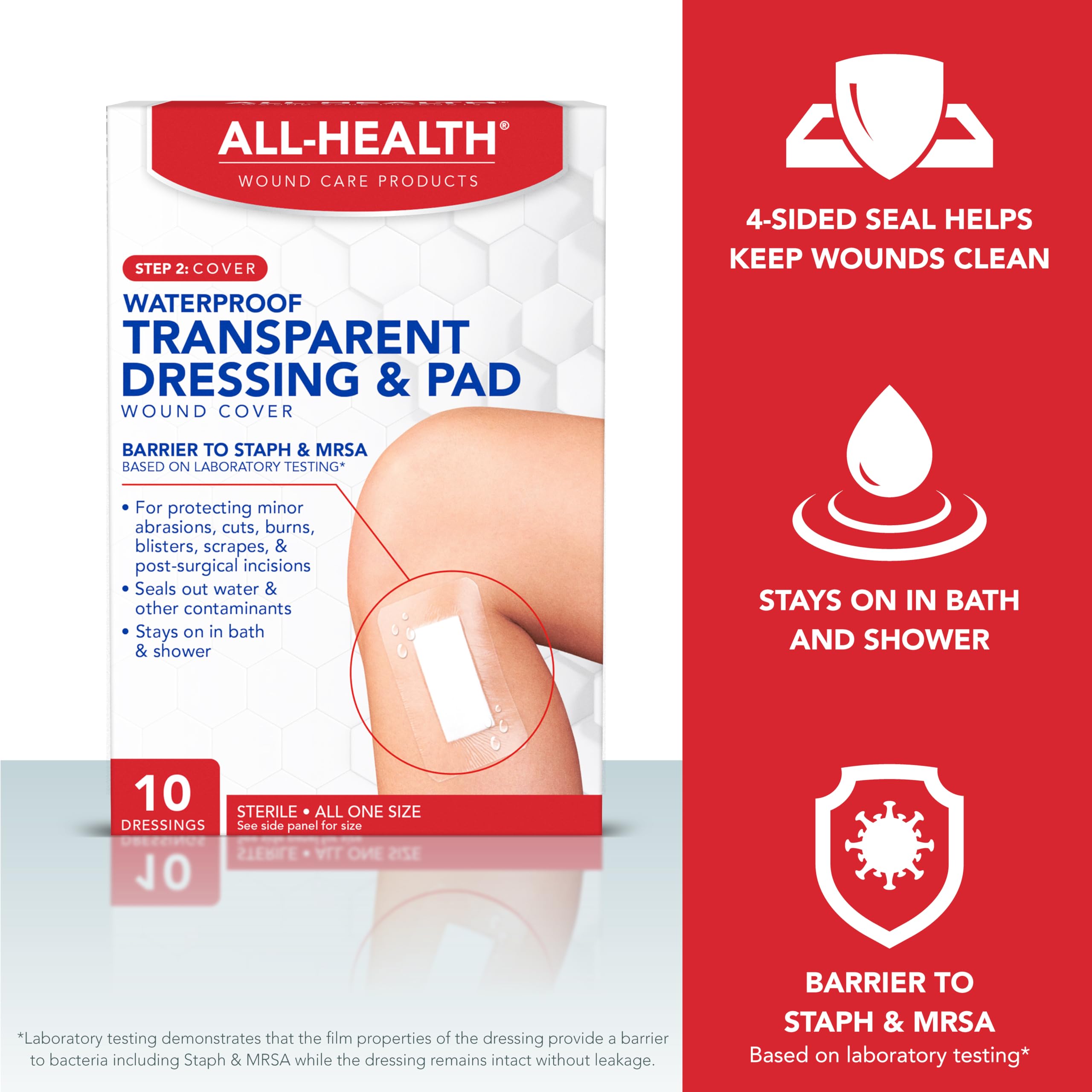 white christmas dresses Silicone Foam Adhesive Border Waterproof Bandages and Dressing 4 in x 4 in (5 Pack) main image 1