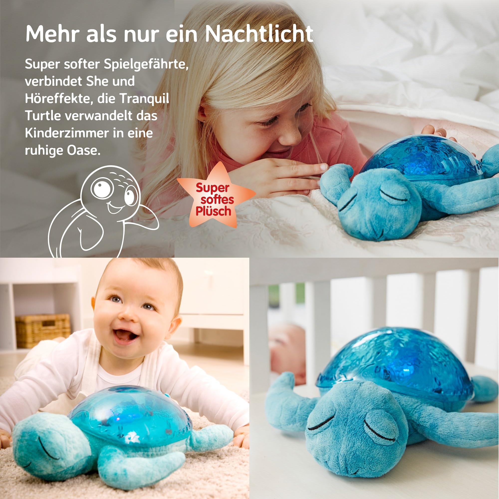 Cloud B 7423 PR Nachtlicht Tranquil Turtle blau