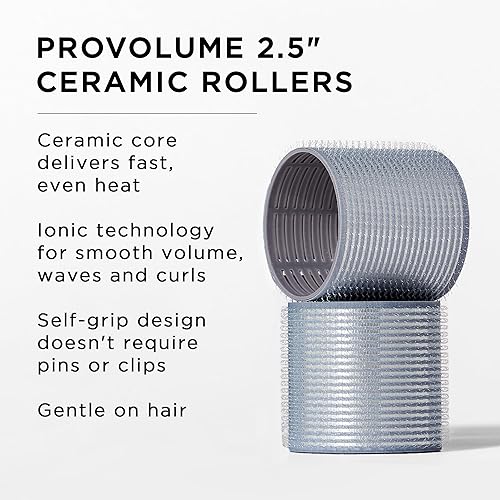 Miniatura 2 de Fromm ProVolume 2.5" Rodillos de pelo autoadhesivos cerámicos iónicos térmicos, 2 unidades de gran tamaño de calidad de salón, rizadores para