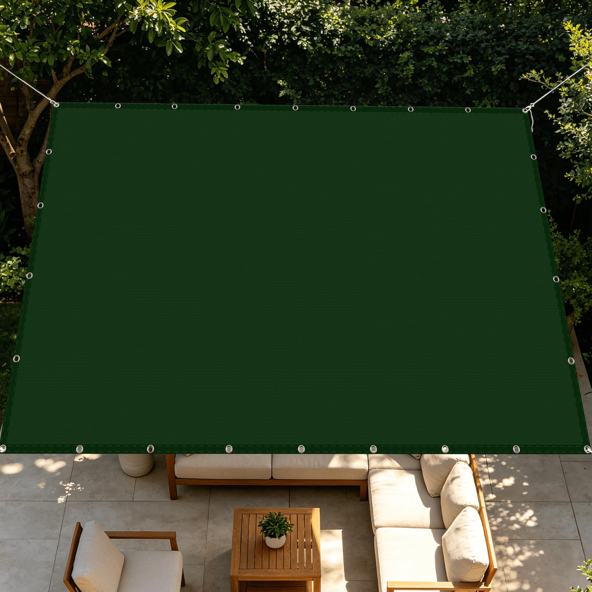 Voile d'ombrage pour patio et jardin bâche de terrasse couleur sable