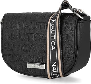 Nautica Delray Flap Crossbody Purse Womens Shoulder Bag, Magnetic Snap Closure Pocket, Small Travel Handbag, Adjustable Strap