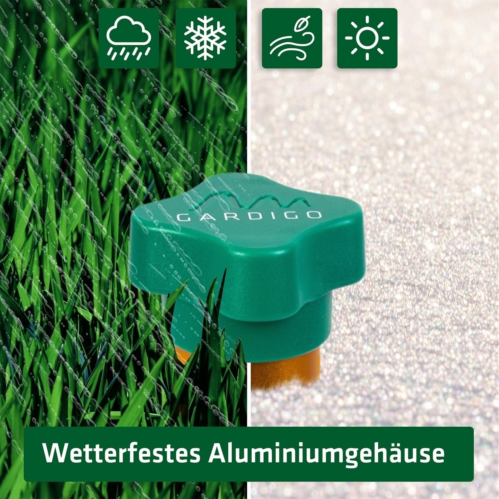 GARDIGO® Maulwurf Vertreiber Vibrasonic - 2er Set I Maulwurfabwehr mit Vibrationsmotor I wechselnde Frequenzen I ca. 1250 m² I Wühlmausvertreiber Ameisenabwehr für den Garten I Batteriebetrieben