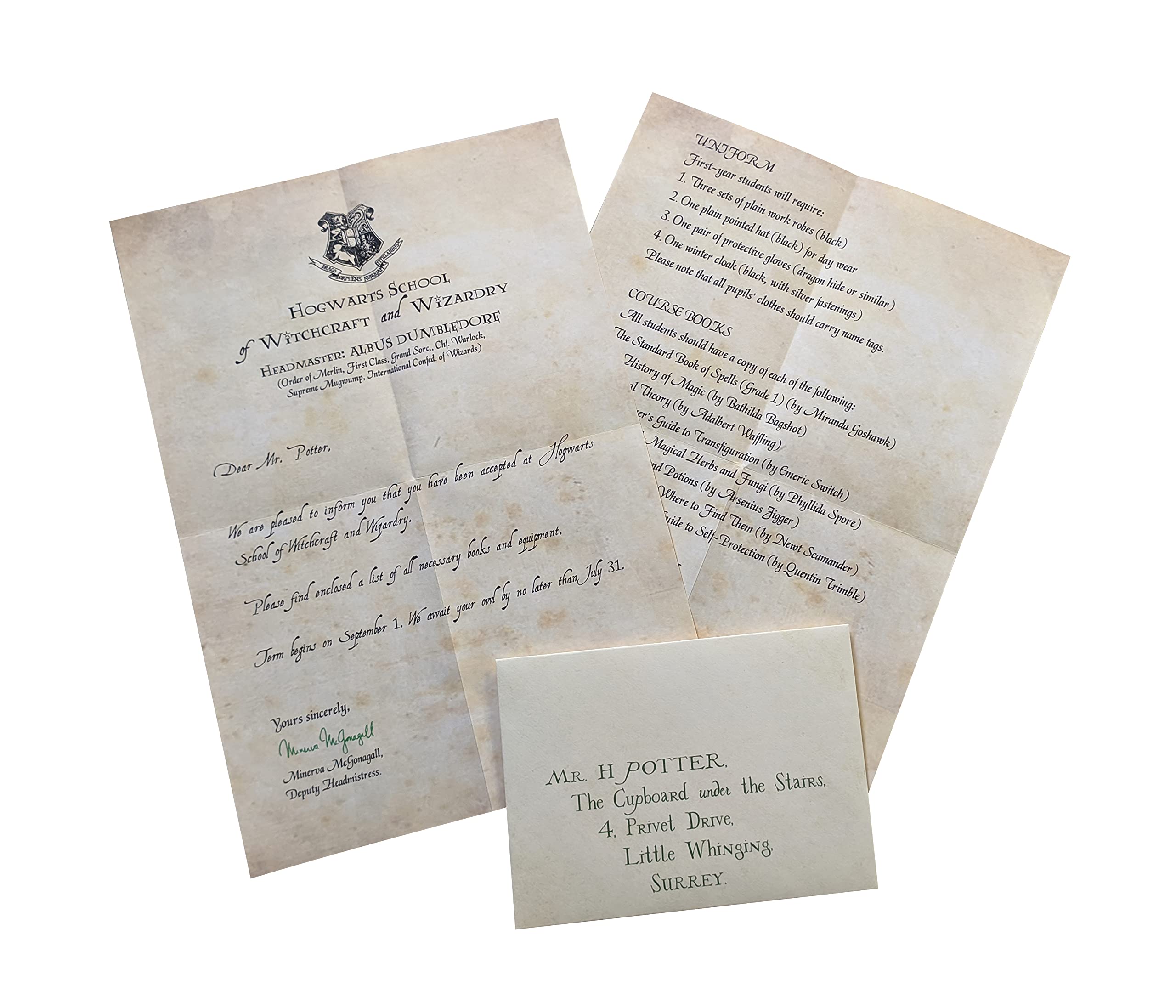 MCSID RAZZ Hogwarts Acceptance Letter addressed to Harry Potter | Officially Licenced by Warner Bros, USA