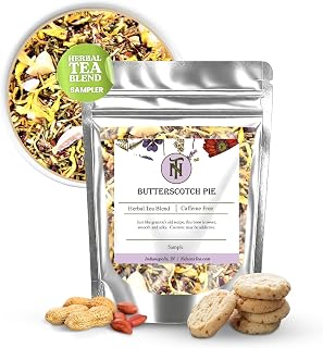 Nelson's Tea - Butterscotch Pie - Caffeine-Free - Herbal Loose Leaf Tea - Green rooibos, Honey bush tea, Peanuts, Butterscotch chips, Milk and Marigold - (Sample 0.4 Oz)