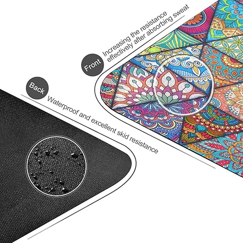 Miniatura 3 de Tapete de yoga con motivos otomanos de mandala, textura antideslizante, tapete de yoga ecológico, tapete de ejercicio y entrenamiento para yoga,