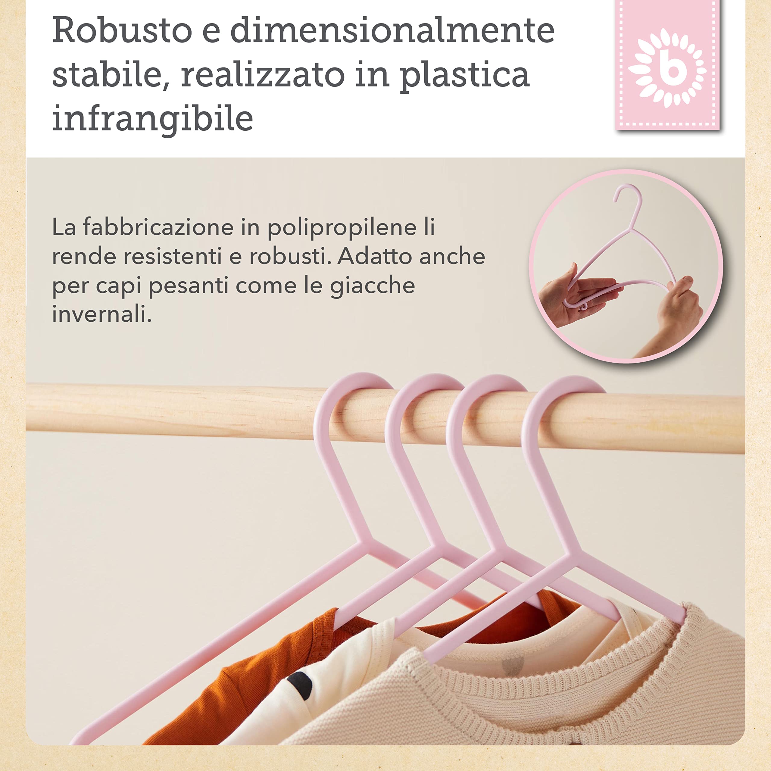 Bieco 04014150 Set di 8 Grucce Appendiabiti per Bambini, 29,5 x 18 x4,16, Nero